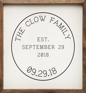 Personalized Family Stamp Date White